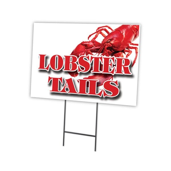 Signmission Lobster Tails Yard Sign & Stake outdoor plastic coroplast window, C-1216 Lobster Tails C-1216 Lobster Tails - main
